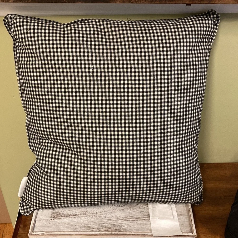 NWT! RAE DUNN Home Sweet Haunted Home Black & White Check Halloween Pillow